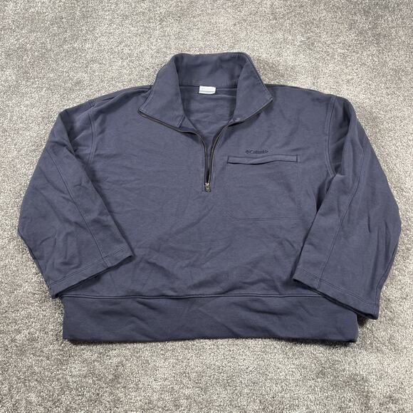 Columbia Sweatshirt Womens XXL 1/4 Zip Pullover Pocket Blue Outdoors - Picture 3 of 15